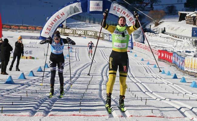 3 ZINNEN SKI-MARATHON I NORVEGESI STADAAS E GJERDE ALNÆS VINCONO GARA E PETTORALE GIALLO